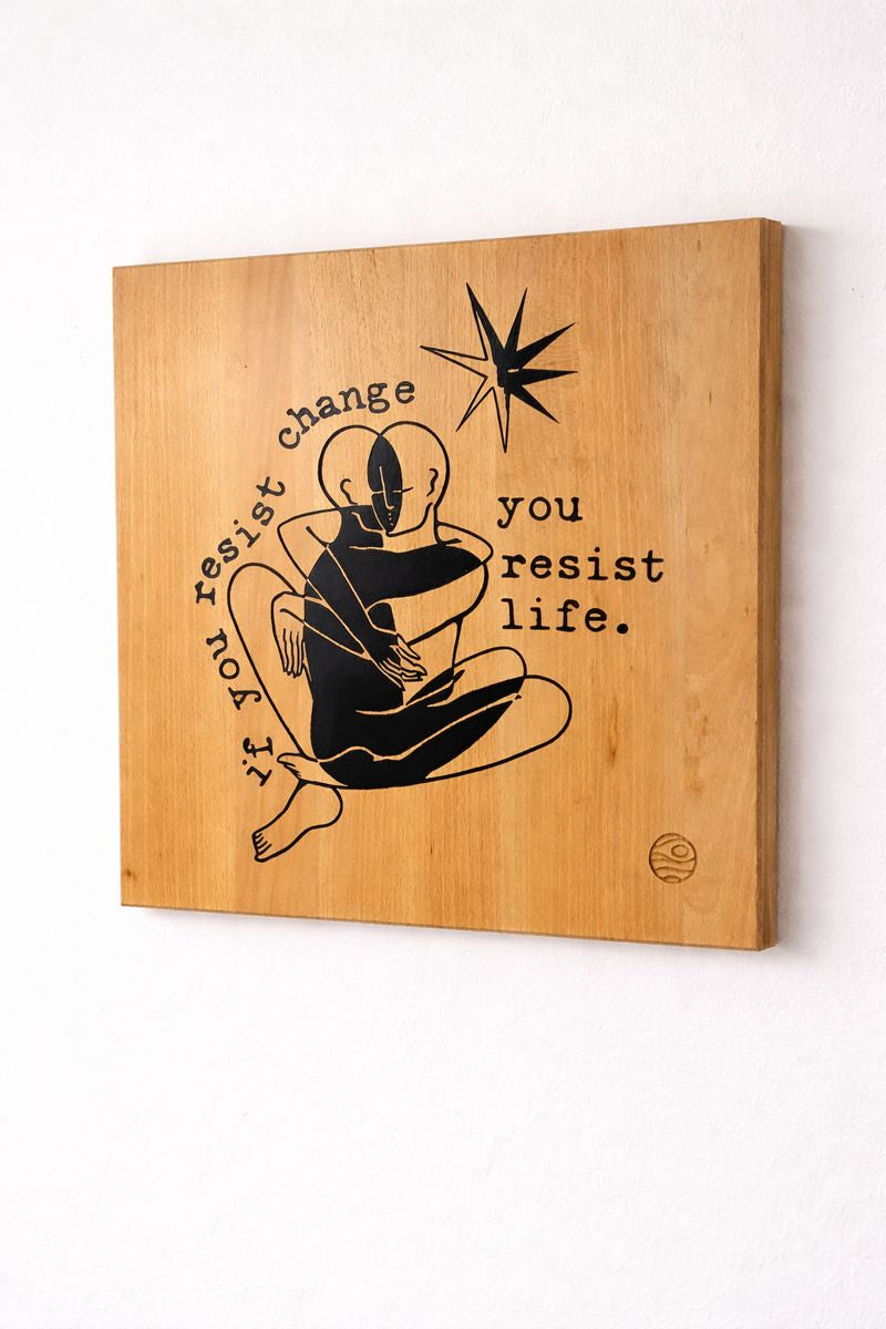 Wooden Wall Art – Beech & Epoxy Resin “If You Resist”