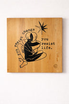Wooden Wall Art – Beech & Epoxy Resin “If You Resist”